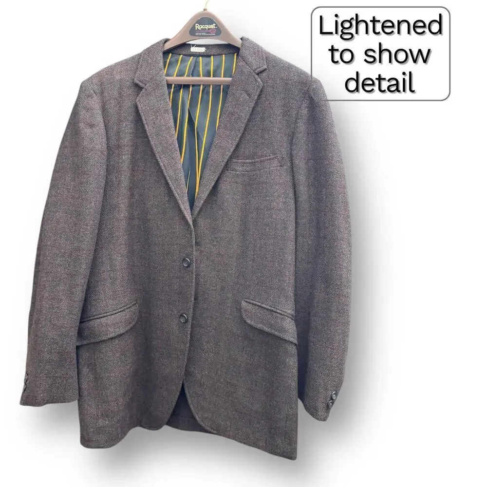 1960s Tweed Sport Coat 38R Hillary Morton ACWA Union Vintage Blazer Dark Green